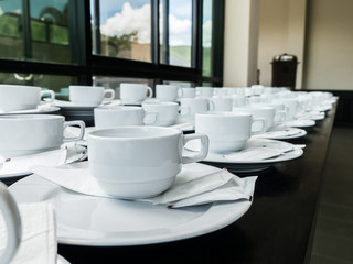 Set of coffee break at conference meeting