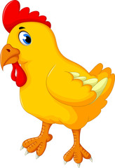 cute hen cartoon posing