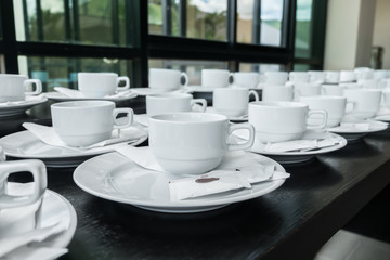 Set of coffee break at conference meeting