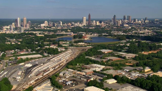 Looking down onto industrial area northwest of Atlanta, Georgia. Shot in 2007.
