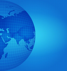 Global technology network with dot digital world map, vector ill