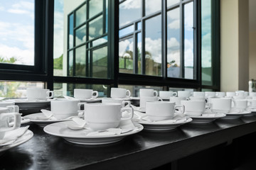 Set of coffee break at conference meeting