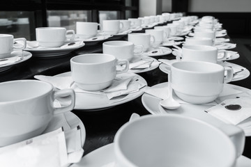 Monotone color set of coffee break at meeting