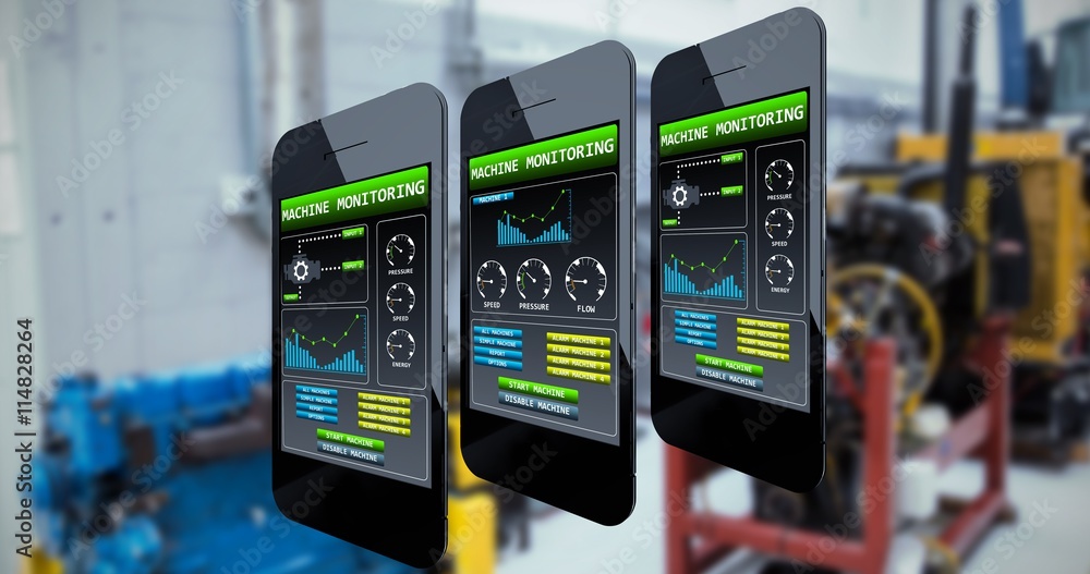 Poster composite image of smart phone with blank screen