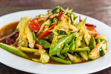 Spicy cucumber salad.