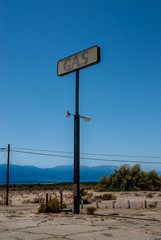 Old gas station sign Salton Sea, California
