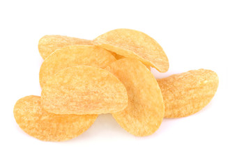 Potato chips isolated on white background