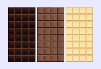 basic kinds of chocolates brown white dark