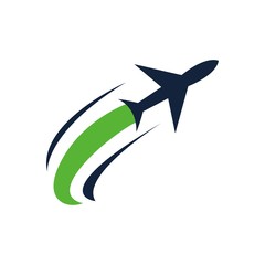 Vocation logo airplane traveling symbol vector