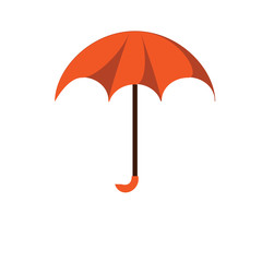 Modern red umbrella isolated on white background. Umbrella to shelter from rain and sun. Vector illustrations.