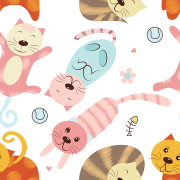 Cats Pattern Vector
