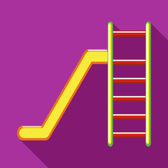 Playground colorful slide icon in flat style on a fuchsia background