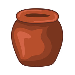 Clay pot isolated illustration