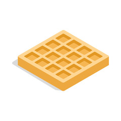 Waffles icon in isometric 3d style isolated on white background. Food symbol