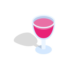 Alcohol cocktail icon in isometric 3d style isolated on white background. Drink symbol
