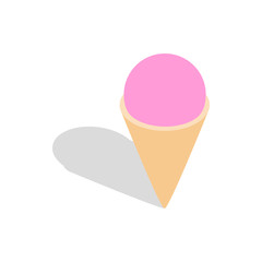Ice cream icon in isometric 3d style isolated on white background. Food symbol
