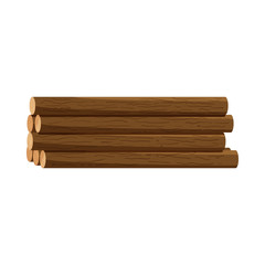 Logs of trees icon in cartoon style isolated on white background. Felling symbol