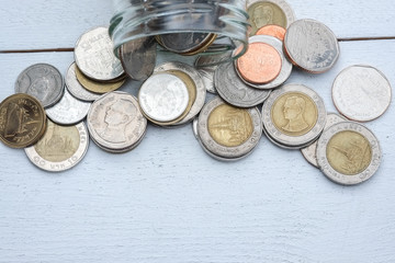 save money for investment concept money on white background