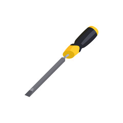 Screwdriver icon in cartoon style on a white background