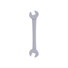 Wrench icon in cartoon style on a white background