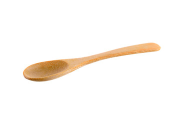 Wooden  spoon on white background
