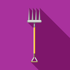 Pitchfork icon in flat style on a fuchsia background