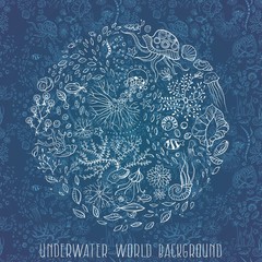 hand drawn underwater world background