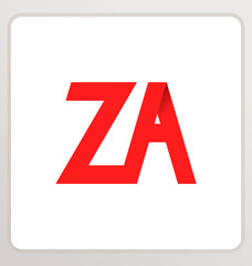ZA Two letter composition for initial, logo or signature.