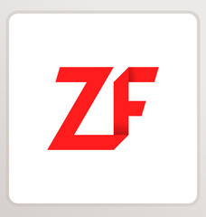 ZF Two letter composition for initial, logo or signature.