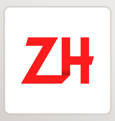 ZH Two letter composition for initial, logo or signature.