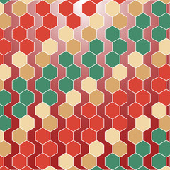 Colorful hexagon pattern background. Vector geometric repeat pattern. 
