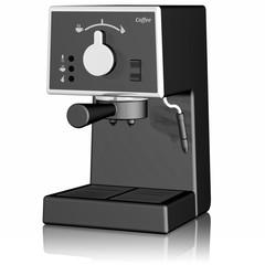 Macchina caffè isolata su sfondo bianco