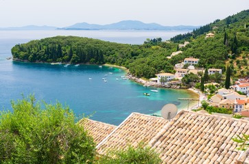  beautiful bay in Kalami in Corfu island, Greece
