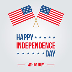 Happy 4th of july, Independence day vector flat design illustration.