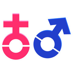 Vector Illustration of Male and Female Sex Symbol