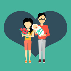 Happy Family Concept Banner Design