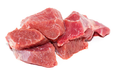 raw meat isolated on white
