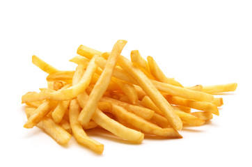 potato fry on white isolated background