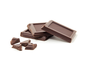 Roughly cut chunks of a chocolate bar