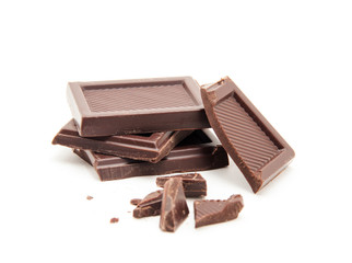 Roughly cut chunks of a chocolate bar