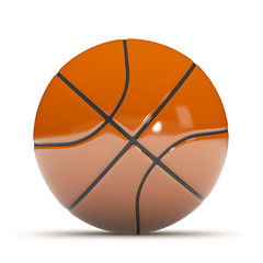 3d illustrations of orange basketball ball isolated on white