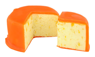 Orange Wax Covered  Mango And Ginger Stilton Cheese