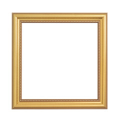 Antique golden frame isolated on white