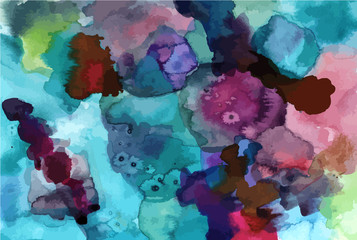 Vector abstract watercolor background texture with blue and purp