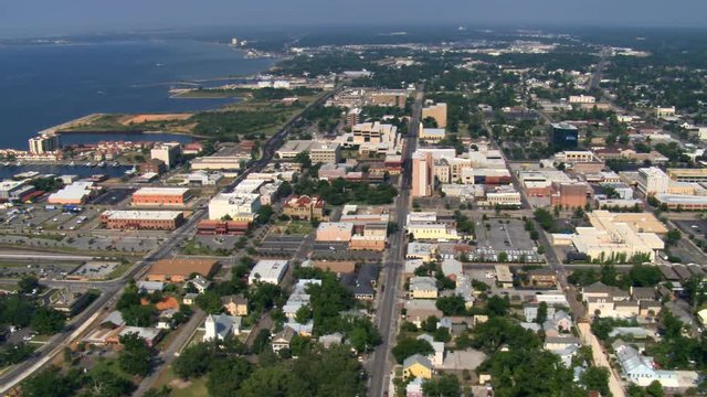 Wide view of Pensacola, Florida, to Pensacola Bay. Shot in 2007.