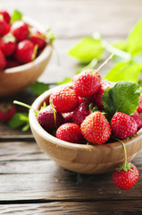 Sweet fresh strawberry on the wooden table