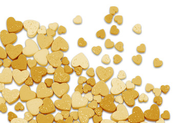 Studio image Valentine hearts Isolated on white
