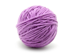 Ball of yarn on white background