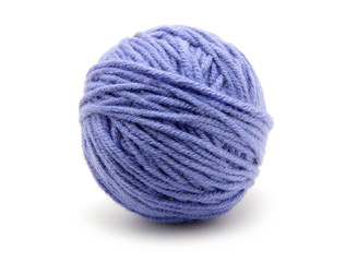 Ball of yarn on white background