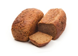 Organic bread isolated on white background